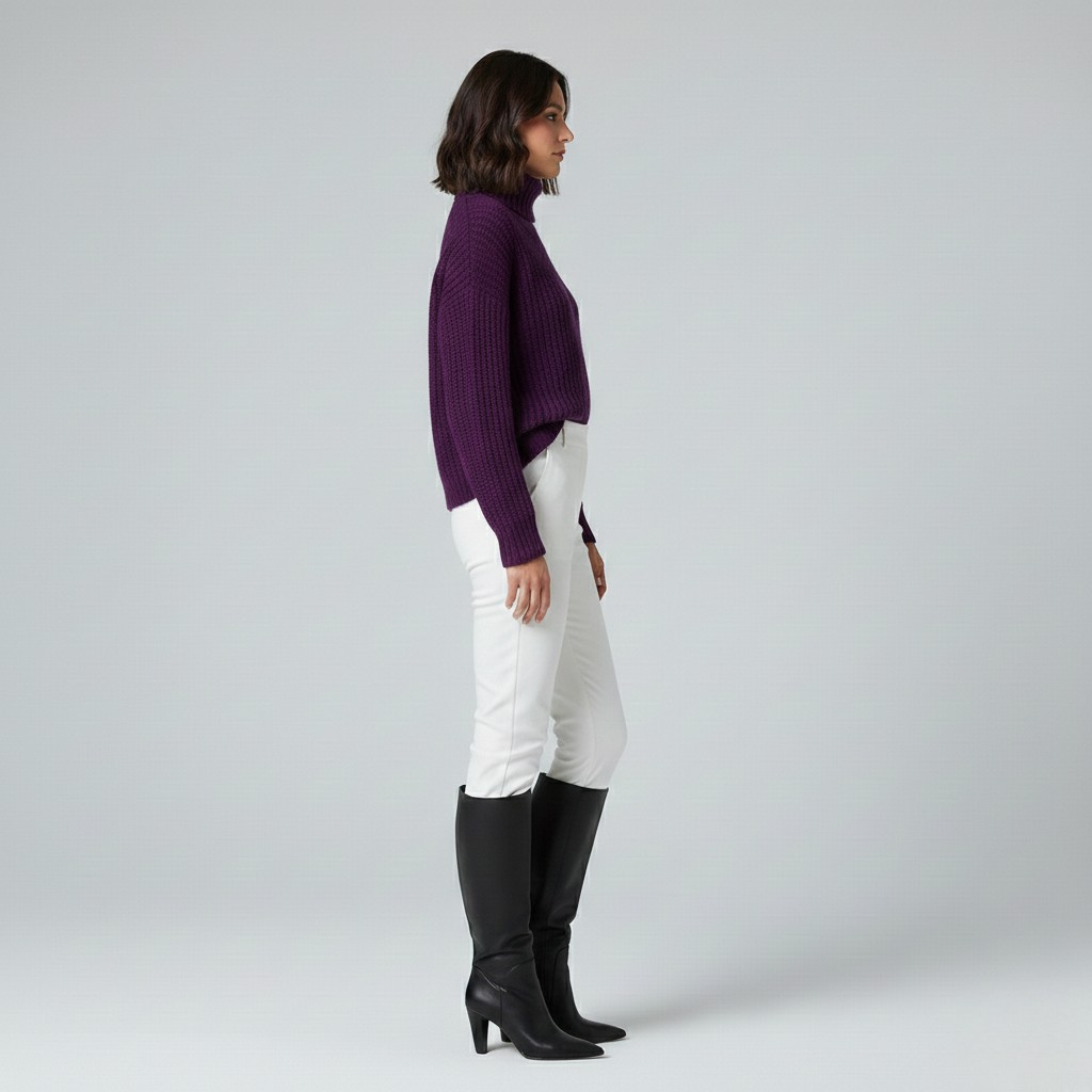 Ribbed Chunky Turtleneck Sweater