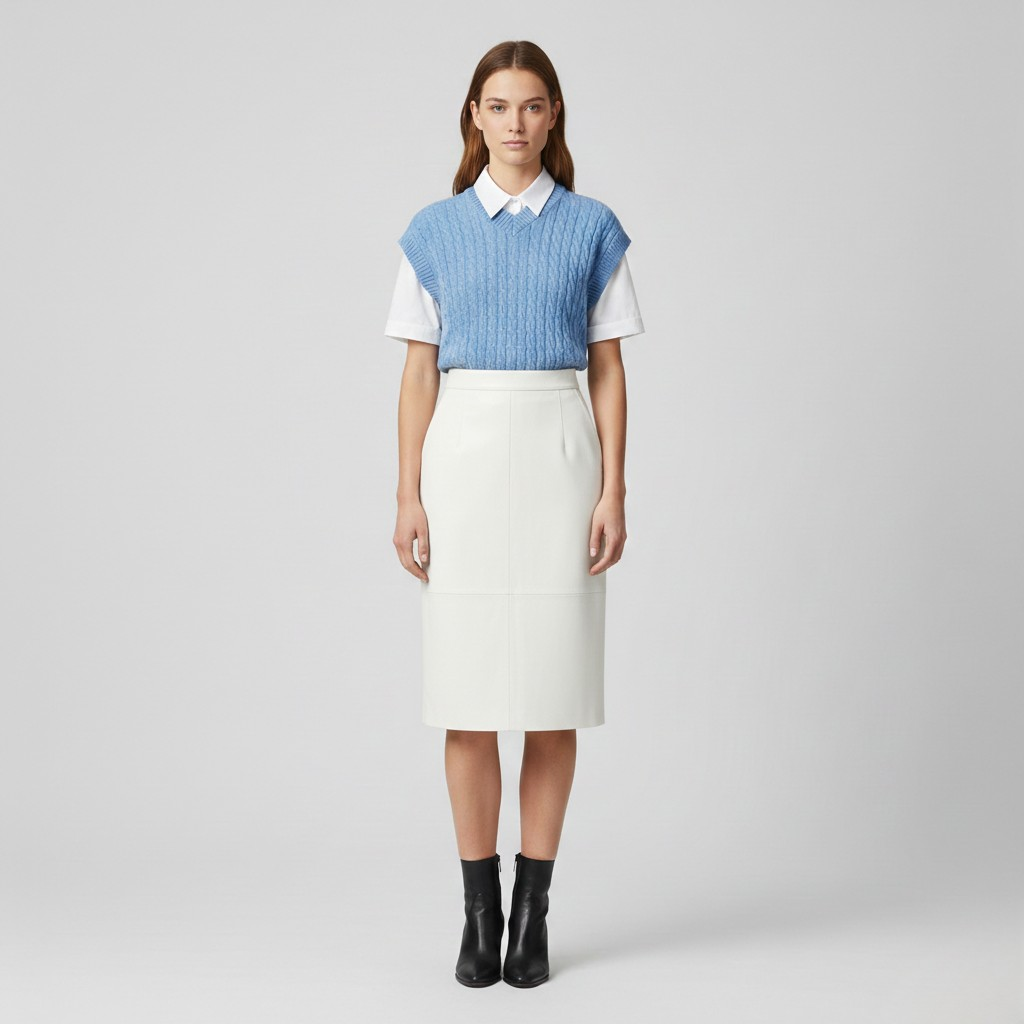 Cable-Knit Sleeveless Sweater Vest