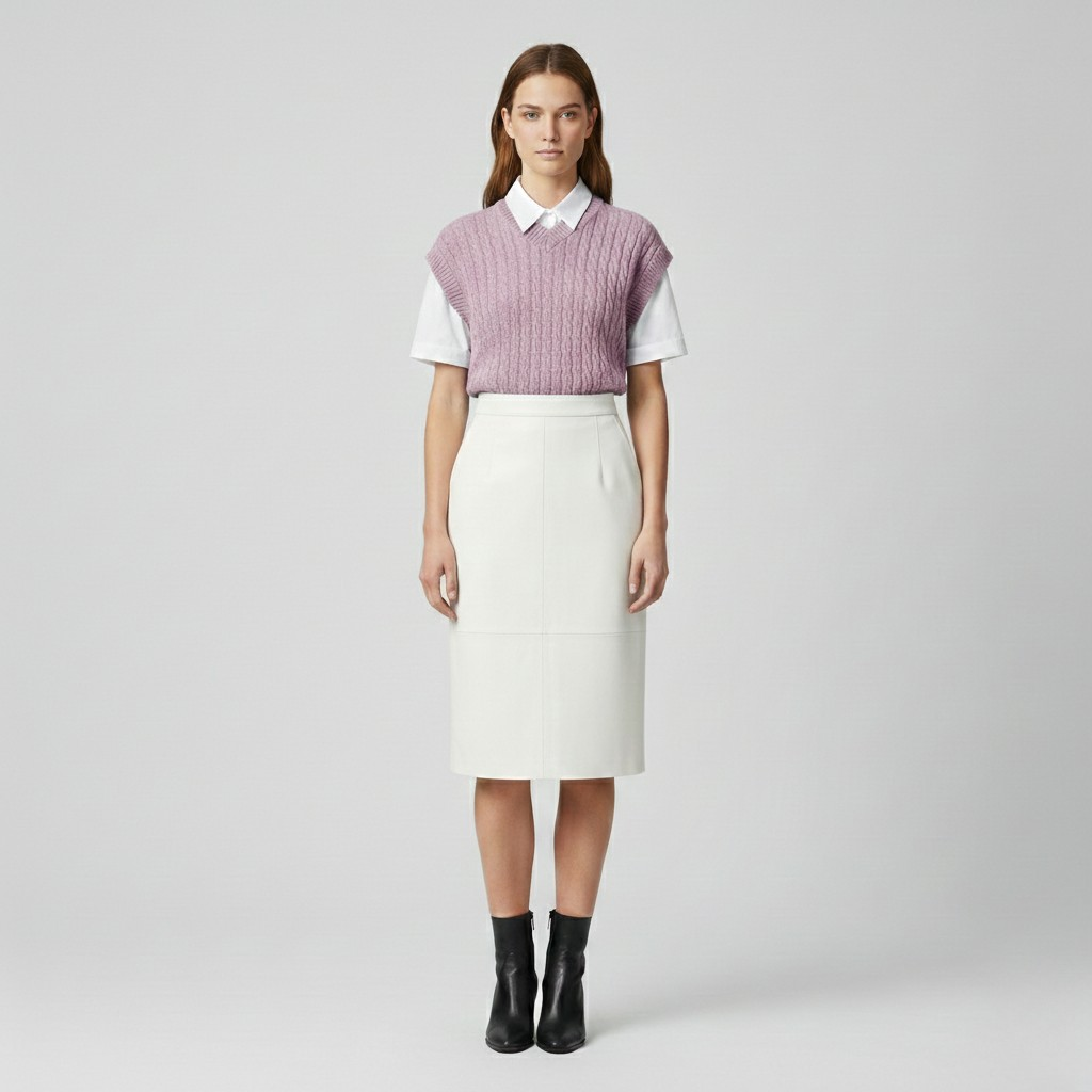 Cable-Knit Sleeveless Sweater Vest