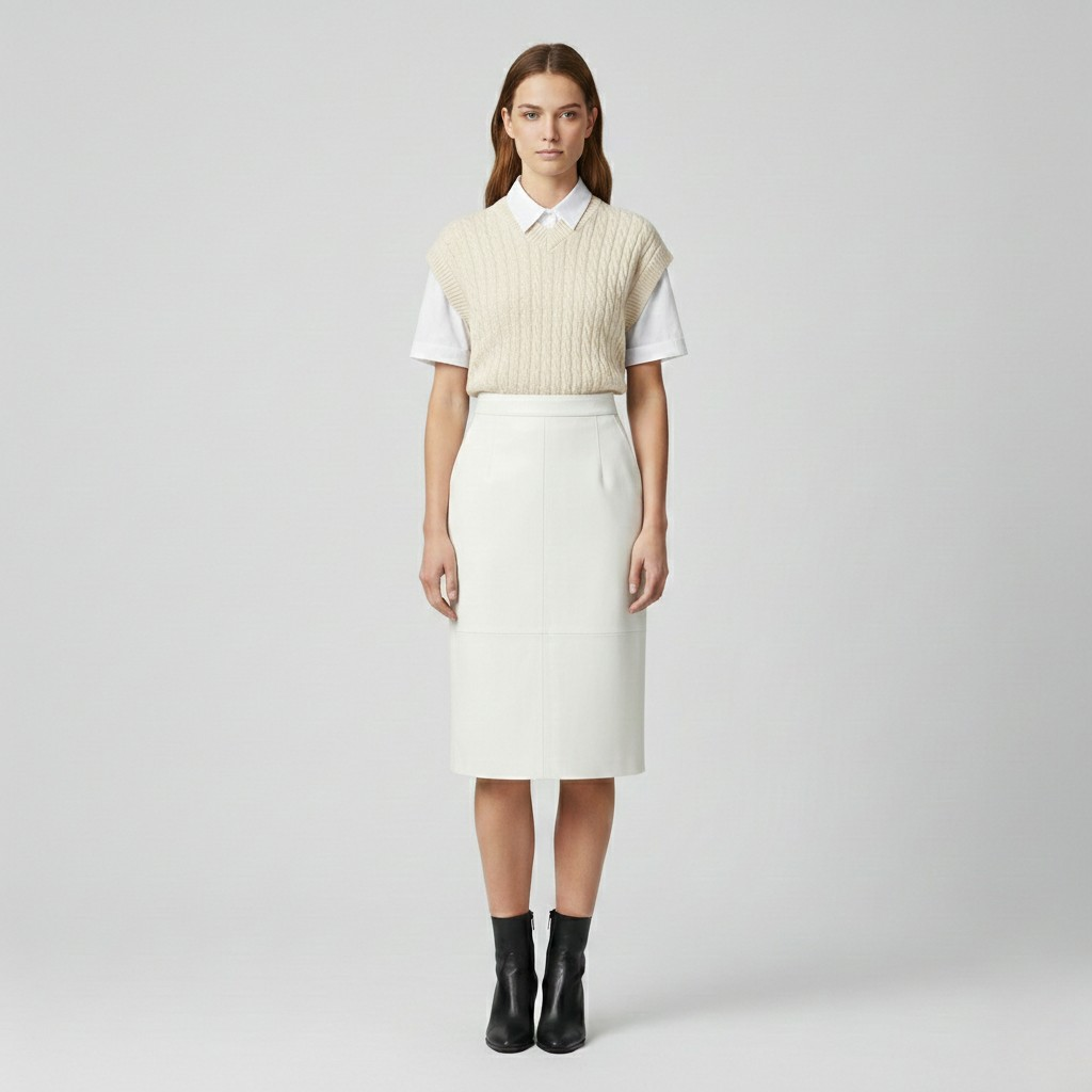 Cable-Knit Sleeveless Sweater Vest