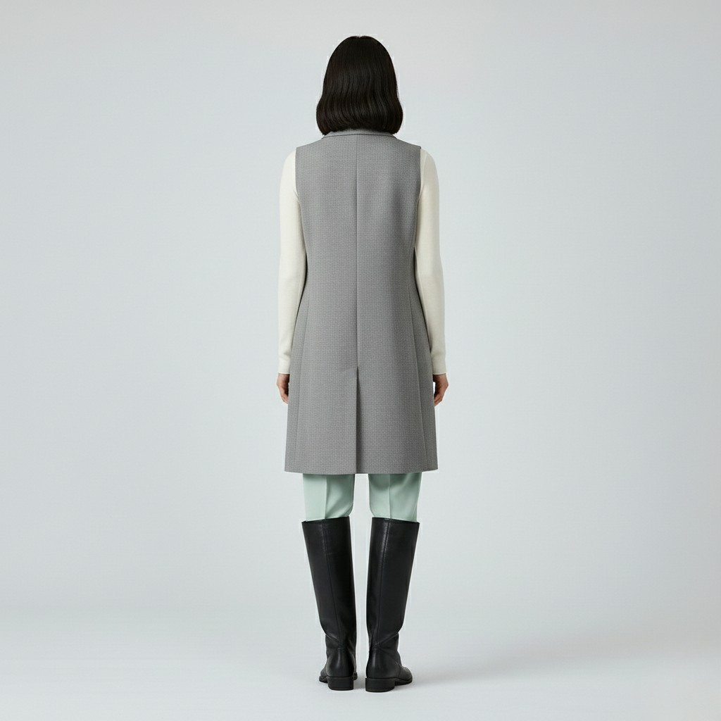 Longline Tailored Sleeveless Blazer Vest