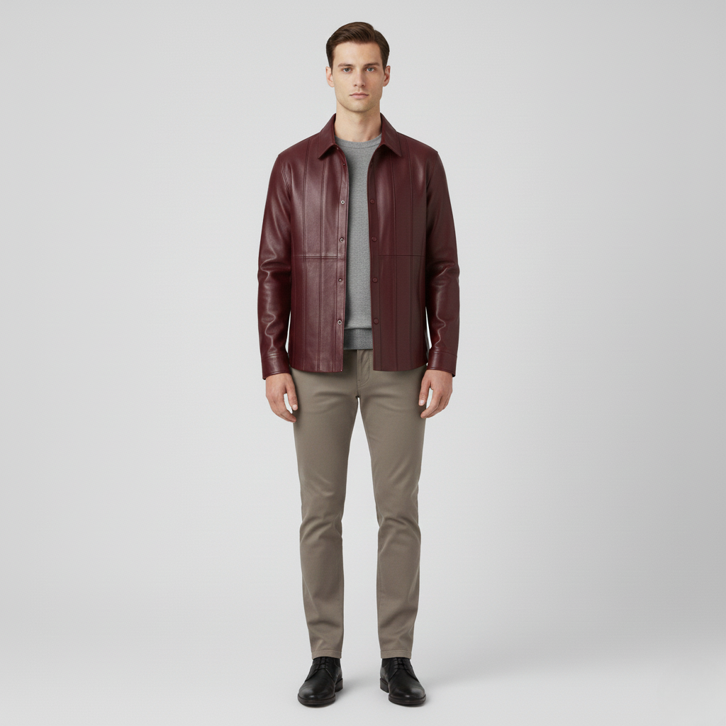 Leather Shirt Jacket