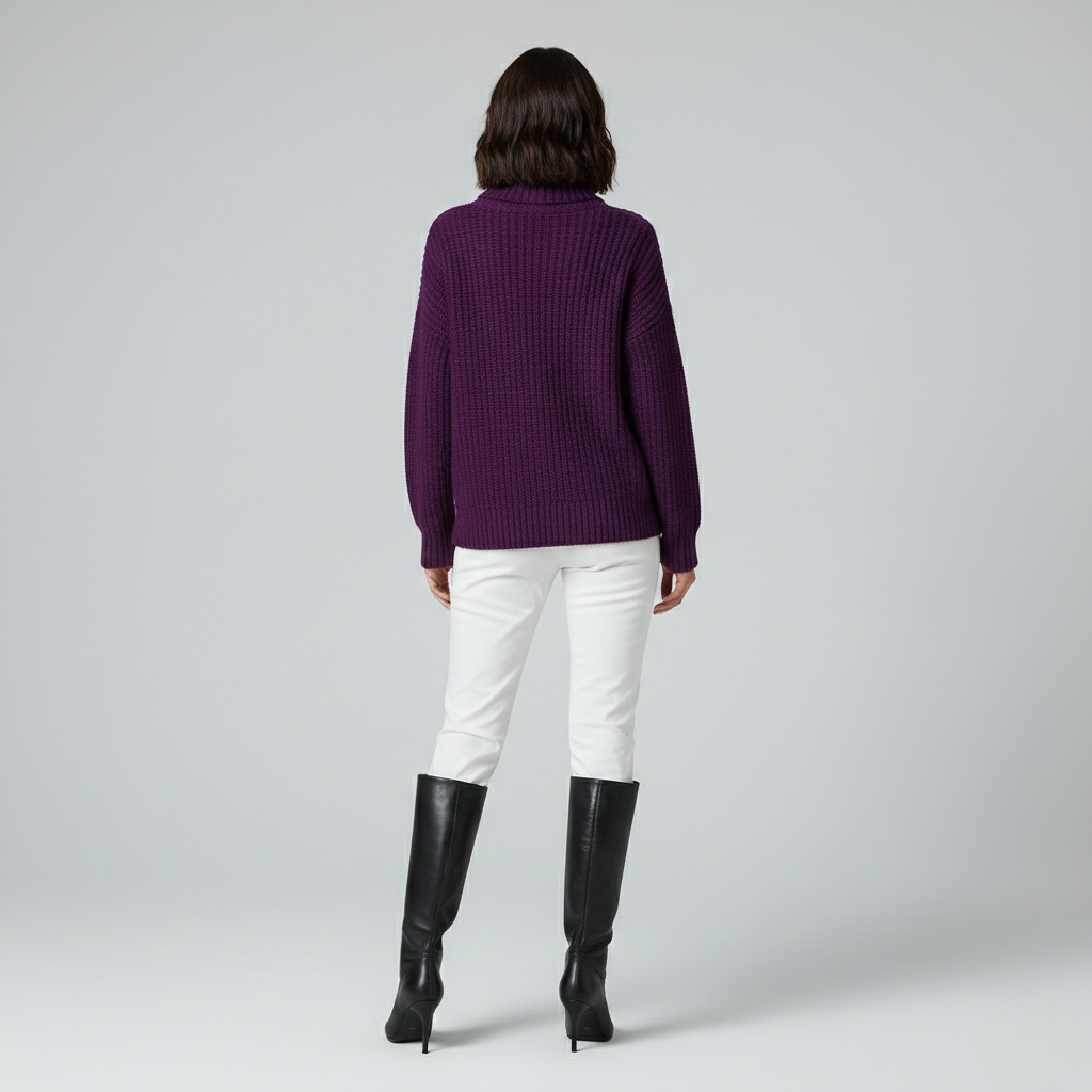 Ribbed Chunky Turtleneck Sweater